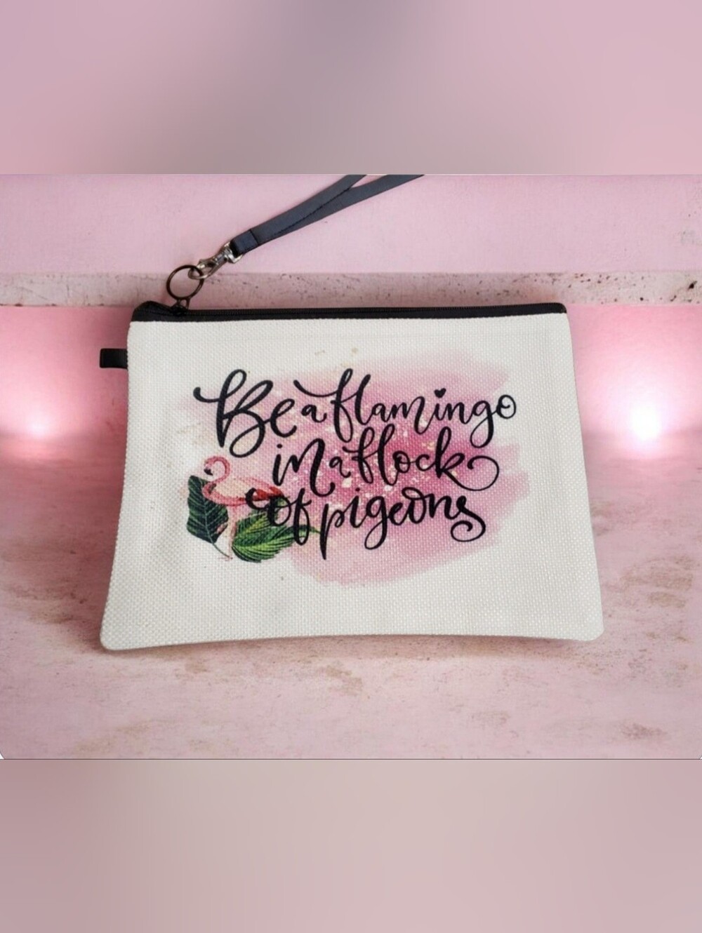 Be a flamingo in a flock of pigeons Makeup Bag